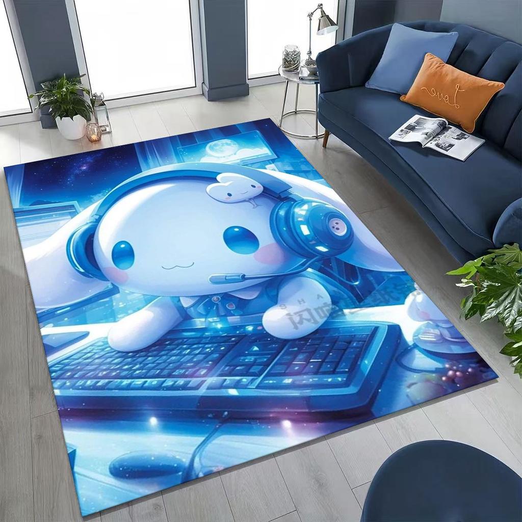 2026 New Cute Cinnamoroll Pompompurin Sanrio Cartoon Rug for Bedroom Living Room Sofa Home Doormat Decor, Kid Non-slip Floor Mat