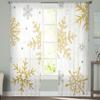 Christmas Snowflake Texture Living Room Transparent Tulle Window Curtain Bedroom Kitchen Decor Veil Drapes Curtains