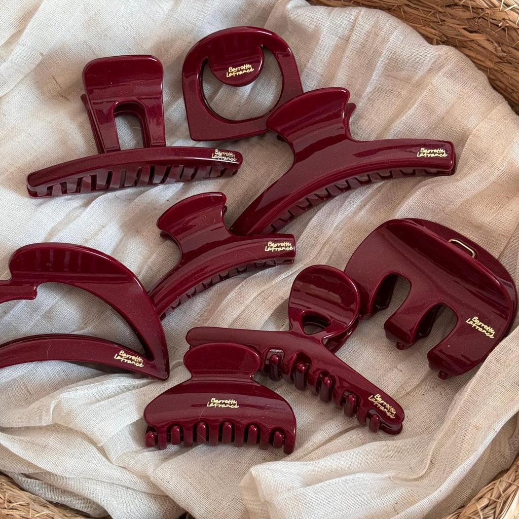 Red Series High-End Half-Up Hair Claw Clip for Women - Delicate New Year Updo Accessory