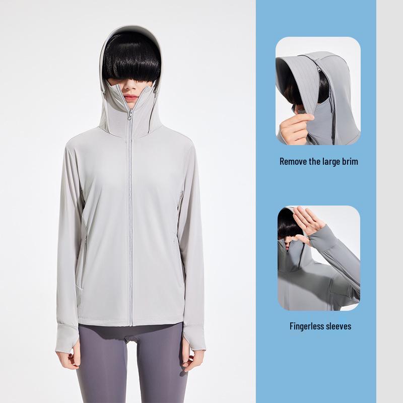 Ultra Cool Ice Silk Sun Protection Jacket - Breathable, UV Shielding for Women & Men with Large Brim - Perfect for Outdoor Summer Wear