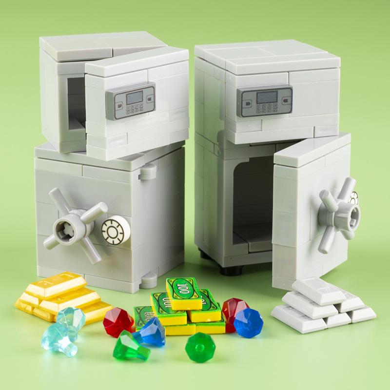 MOC Safe Deposit Box Model Building Blocks ATM Vending Machine Diamond Treasure City Police Thief Bricks Toys Boys Children Gift