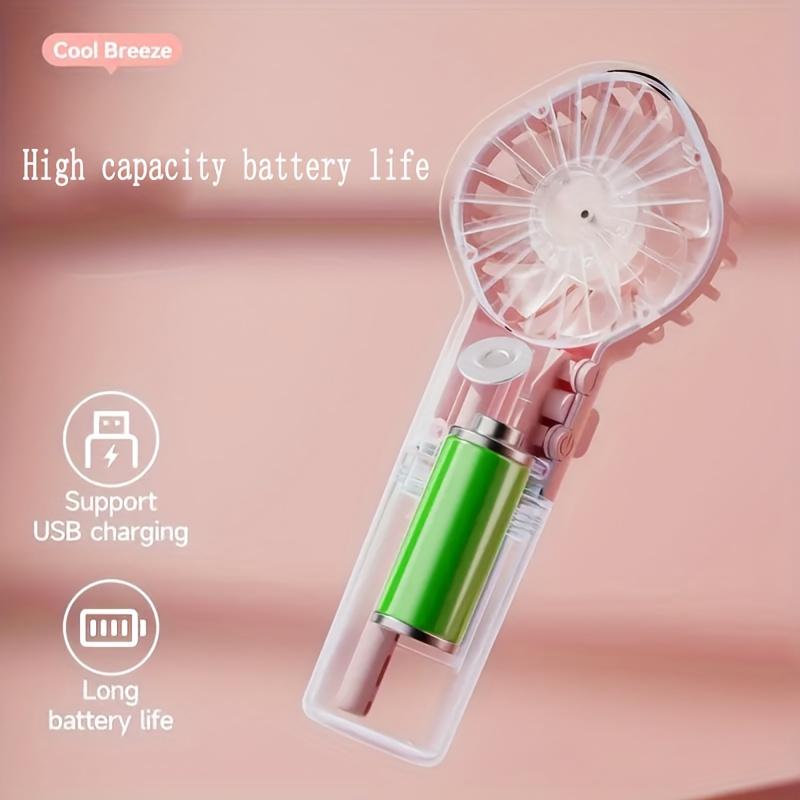 Handheld Desk Misting Fan USB Rechargeable Portable Small Air Cooler Low Noise Cooling Spray Humidifier Fan for Home Office Dorm