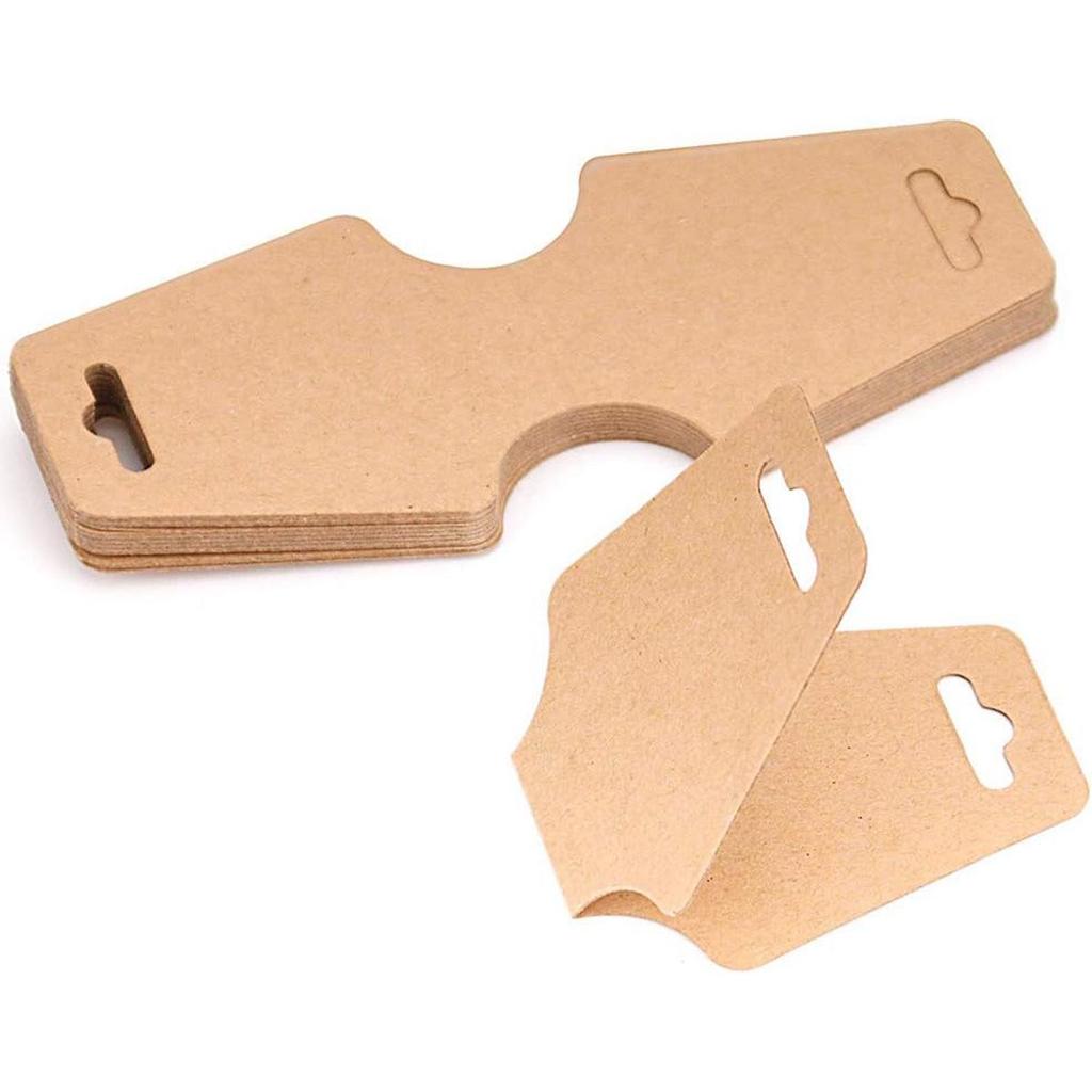 Étiquette Volante Pliable en Papier Kraft Blanc pour Bijoux & Accessoires pour Cheveux