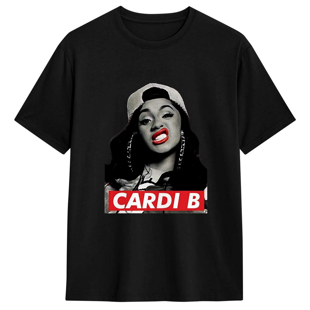 Unisexs Cardi B Vintage T Shirt Pure Cotton Clothes Awesome Short Sleeve Round Neck Tees Plus Size Tshirts