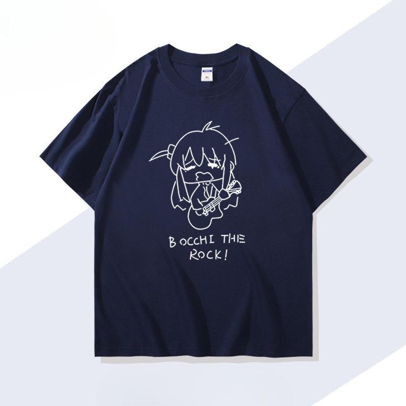 Bocchi The Rock No More Gakko Text Graphic T Shirt Men Women Hitori Gotoh Anime Cotton Short Sleeve Oversized Streetwear