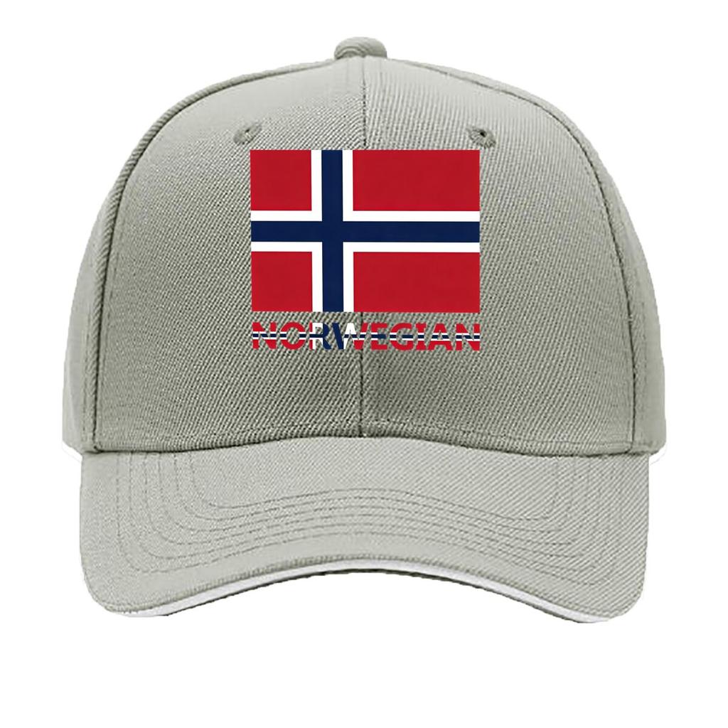 Norway Flag Print Adjustable Snapback Washable HandWashable Patriotic Sports Hat for Outdoor Sandwich Baseball Cap