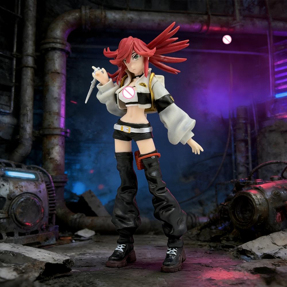 1pc Highly Detailed Red-Haired Battle Girl Figure, Trendy Collectible for Home Decor Gifting.