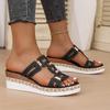 Fashion Women Sandals Lightweight Slip on Platform Slides Women Summer Casual Non Slip Beach Shoes Woman Plus Size Fashion Wedge Sandals