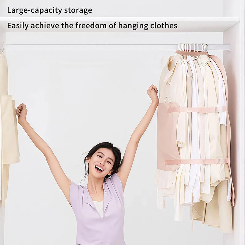 Dustproof Clothing Compression Board Large Capacity Foldable Clothes Dust Cover Protective Reusable Garment Bag Cover Travel1PC