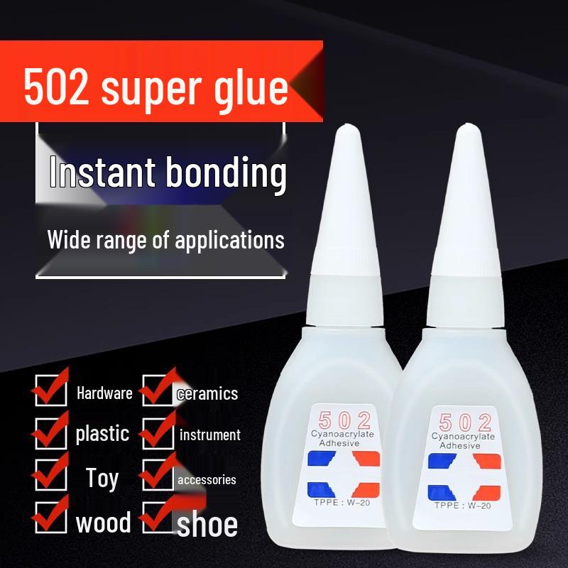 502 Super Glue: Quick-Drying, Transparent, Waterproof Adhesive for Shoes and Metal with High Viscosity and Strong Adhesion.