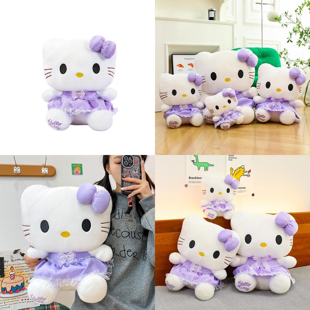Cuter Hello Kitty Plush Toy With Bow And Dress Decoration For Kids And Gift