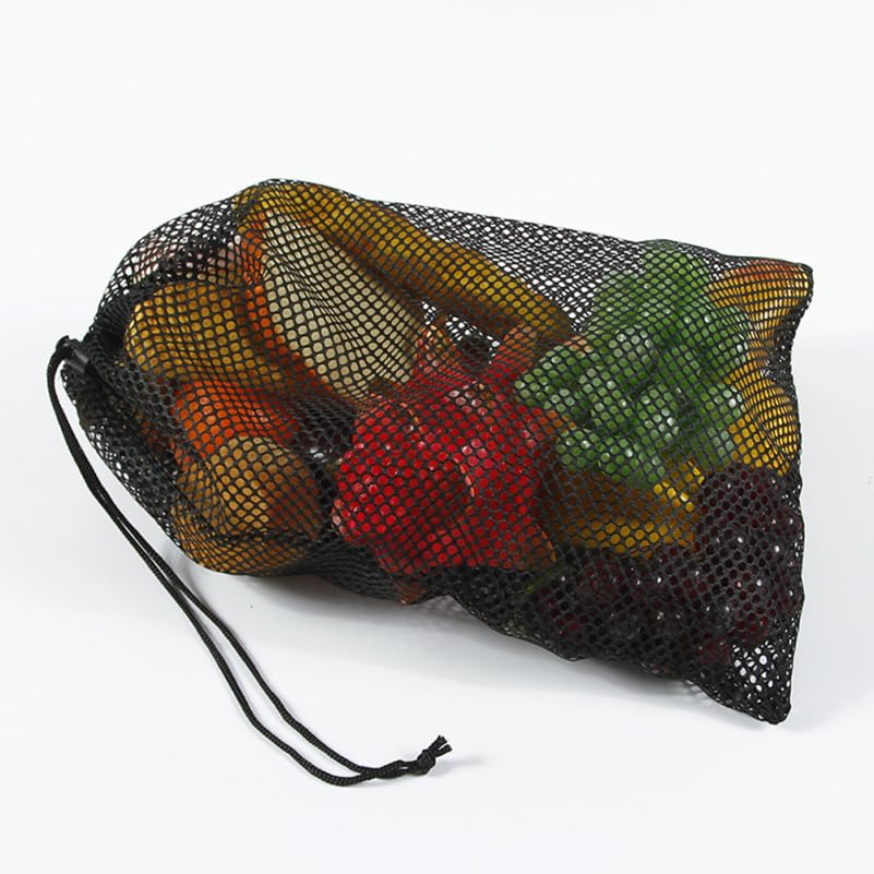 Garneck Mesh Bags, 10-Piece Set, Multifunctional Drawstring Net Bags for Storing Items, Durable, 45x35cm
