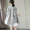 Cotton Plaid Shirt Women's Spring and Autumn Thin Sunscreen Clothing Women's Long-sleeved Cardigan Mid-length Top