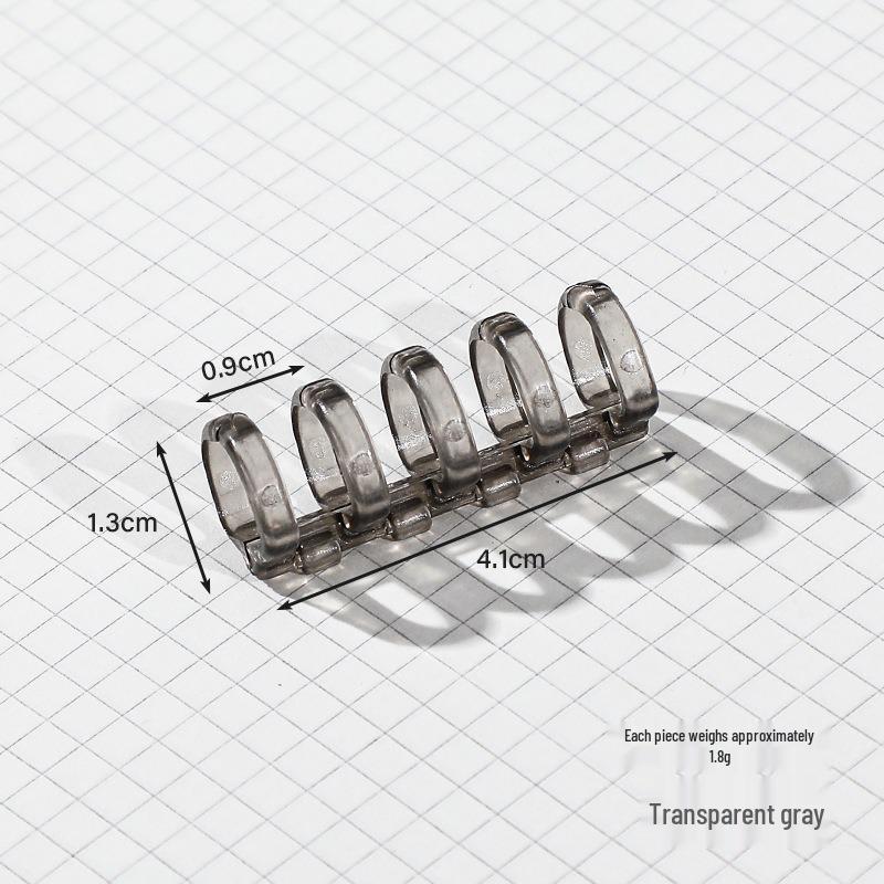 5-Hole Clear Plastic Binder Rings for Books - Detachable Binding Clips