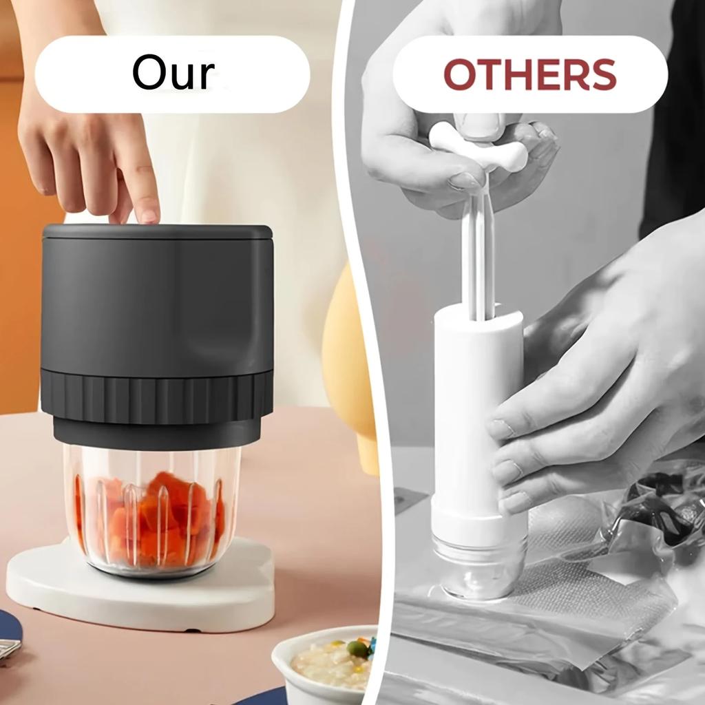 5W Lithium Battery Powered Semi-automatic Mason Can Sealer - LED Digital Vacuum Sealer, Used for Kitchen Bottles and Cans, Prese