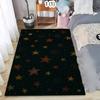 Minimalist Starry Night Area Rug Non-Slip Washable Floor Mat with Star Pattern Whimsical Celestial Carpet for Nursery Bedroom