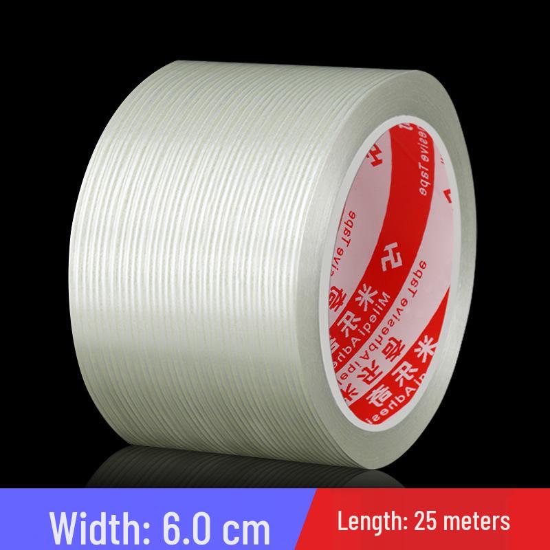 Strong Adhesive Striped Fiber Tape: Mold Fixing, Electrical Appliance Binding, No-Residue Packaging