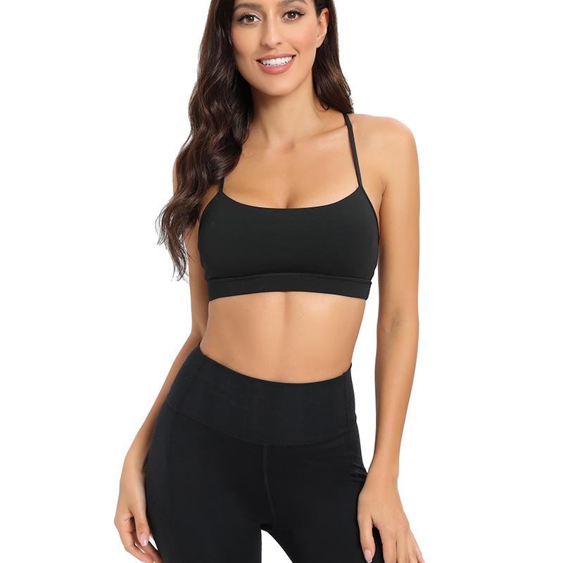 Женский противоударный спортивный бюстгальтер с перекрестными бретелями на спине — фото 3