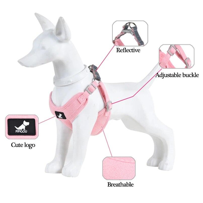 Breathable Pet Harness for Small Medium Dog Cat Harness Leash Set Reflective Puppy  Walking Leash Lead Chihuahua French Bulldog