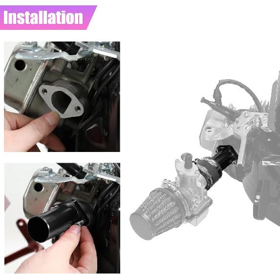 Intake Manifold Inlet Pipe Kit Replacement For PWK 24Mm 28Mm PE Carburetor Predator 212 224 196Cc 200Cc Engine Coleman Mini Bike CT200U BT200X KT196