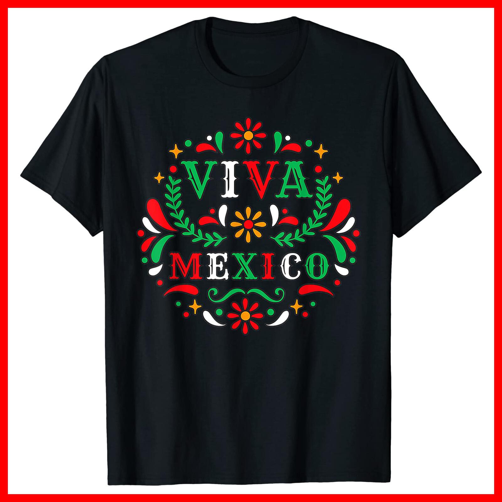 Viva Mexico Mexican independence day - I Love Mexico Black Cotton T-Shirt S-5XL XXL