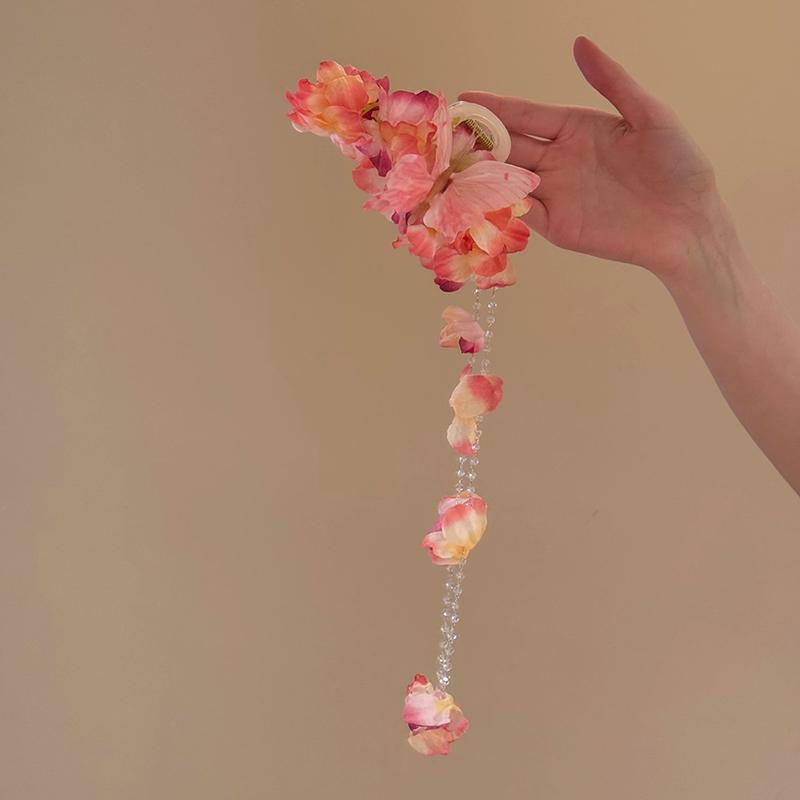 

Богемные заколки Гортензия Цветок Зажим для волос Краб Зажим для хвоста Цветок Кисточка Заколка для волос для женщин девушек Сладкая милая заколка Подарки розовый