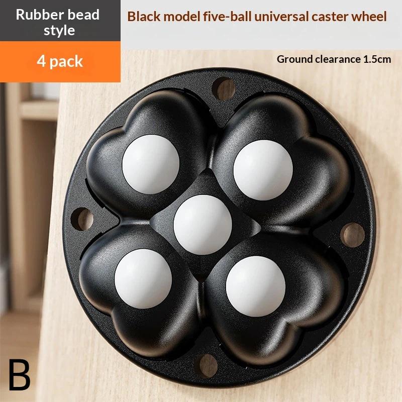 Movable Furniture Chair Leg Pads 4PCS Adjustable Height Foot Risers with 5 Wheels Anti-Scratch for Hardwood Tile Floors