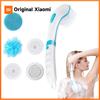 5 In 1 Electric Bath Brushes Silicone Handheld Massage Shower Brush USB Waterproof Long Handle Body Cleaning Exfoliating Tool