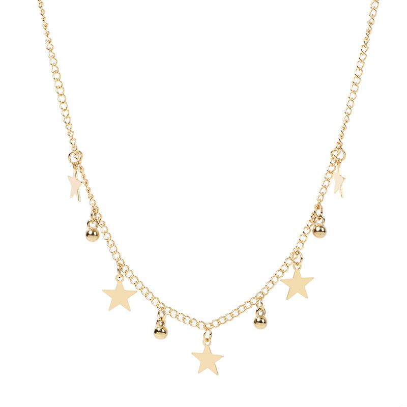 Pentagram pendant necklace female, simple fashion pendant neck chain