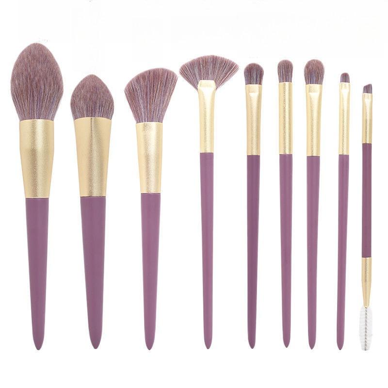 10Pcs Set Makeup Brush and Storage Bag Multi-Functional Makeup Brush Set Soft Fur Eyeshadow Powder Concealer Beauty Brushes