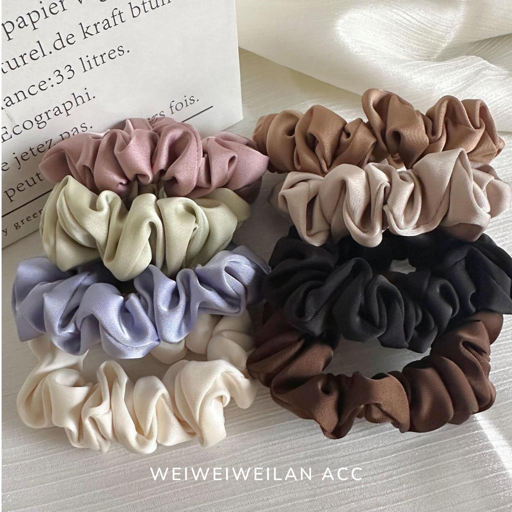 Eleganter japanischer & koreanischer plissierter Satin-Haarring: Vielseitiges Temperament Französischer Pferdeschwanz Elastisch