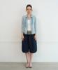 AYVUL Stripe Fold Bermuda Pants, Navy