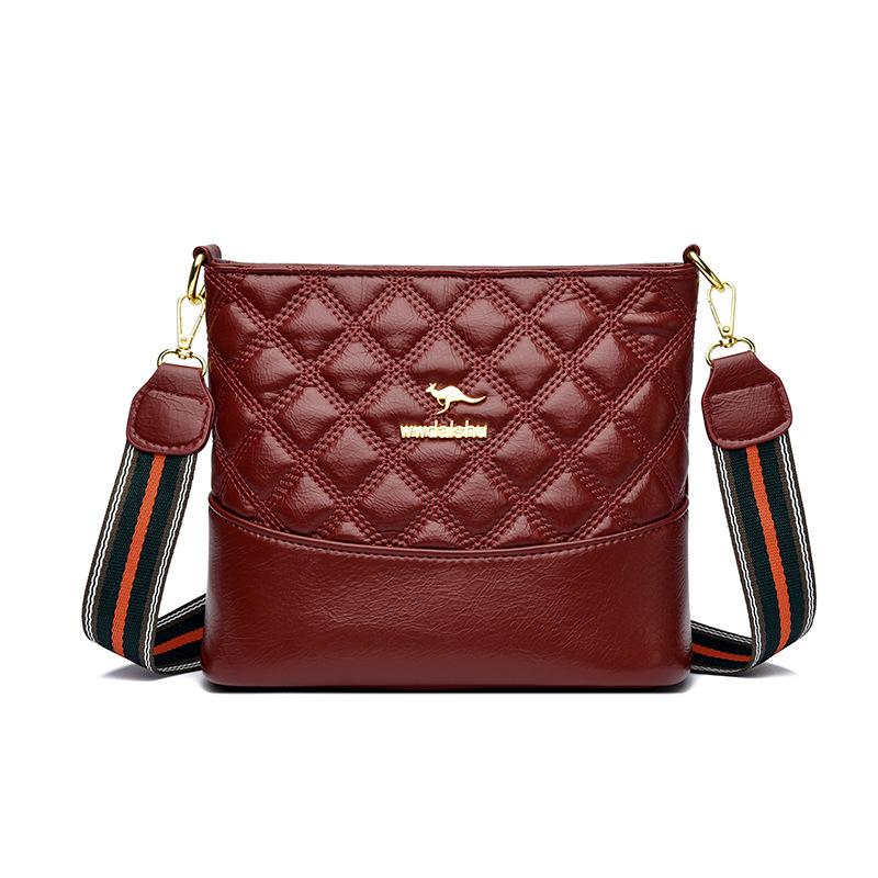 Women's bags, new trendy and versatile large-capacity women's soft leather messenger bags