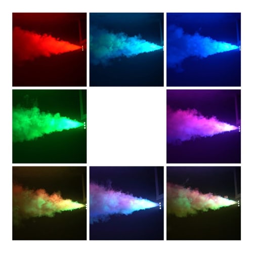 Tragbare Halloween Nebelmaschine, 1200W/1500W LED Nebelmaschine mit konstanter Temperatur für Hochzeiten und Bühneneffekte (Buntes Modell)