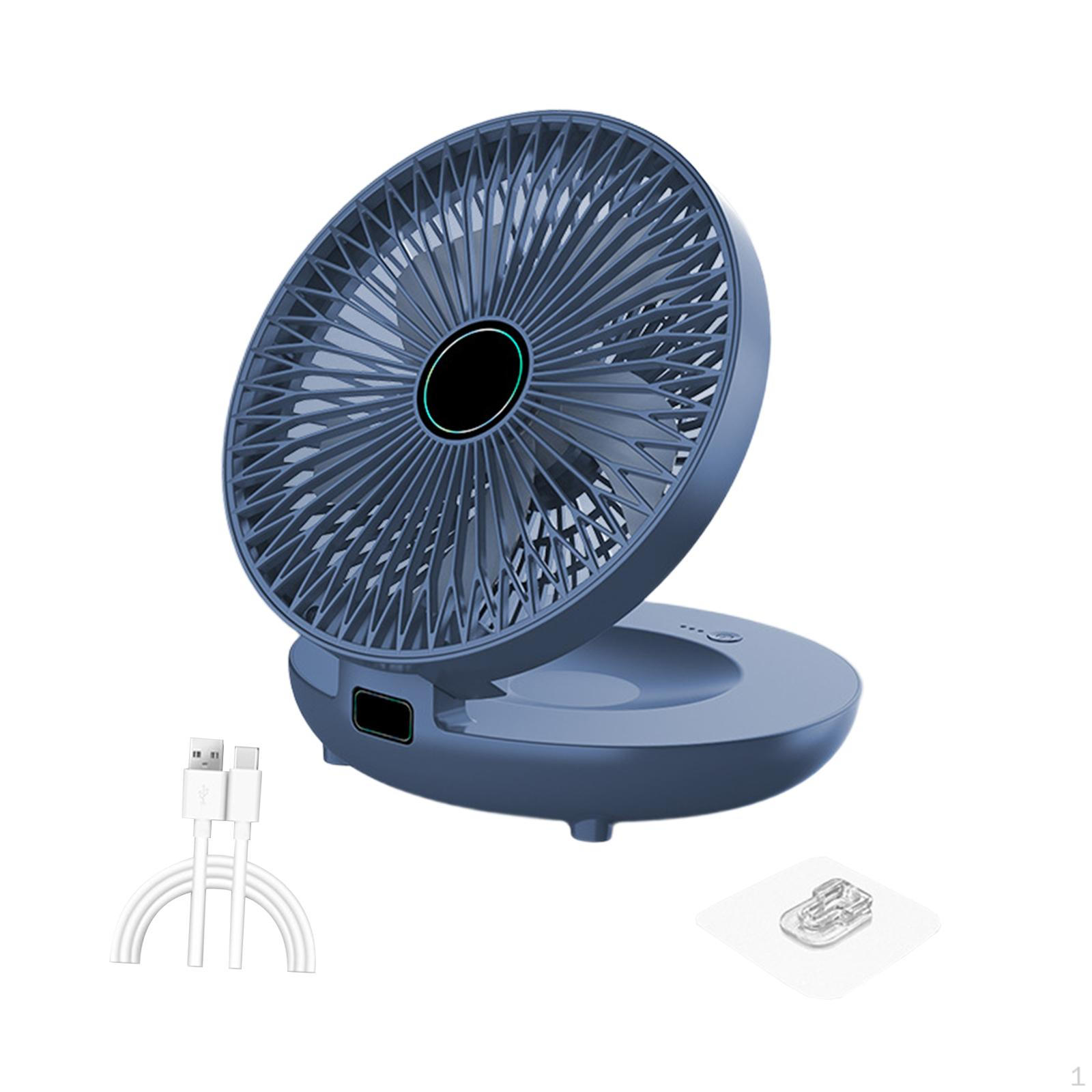 Function Fan for Desk Or Wall with Adjustable Speed And Quiet Personal Use Blue USB Power