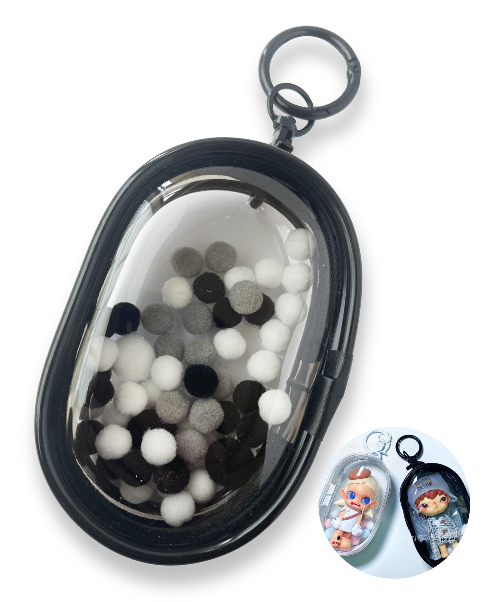 

GrooveM Прозрачный чехол Карабин Чехол Axta Чехол Axta Oshikatsu Oshikatsu Goods Фигурка для переноски и хранения Otakatsu Ackey Otakatsu (А-2 (Овальный черный))