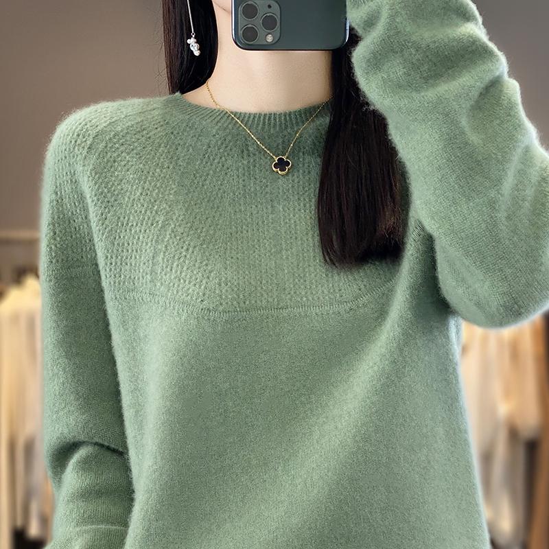 

Женский кашемировый свитер Qinghe cashmere 30% кашемир 70% шерсть Женский осенне-зимний кашемировый свитер мягкий и теплый