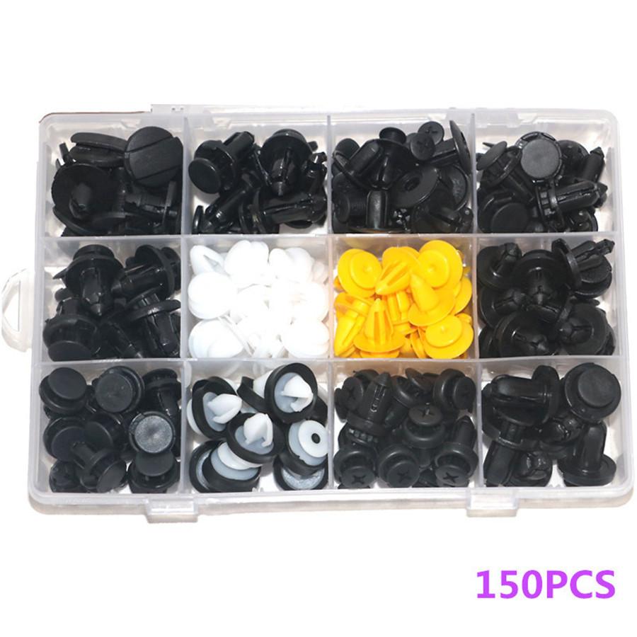 150Pcs Plastic Car Door Panels Bumper Cover Fender Fasteners Trim Clip Boxed Kit