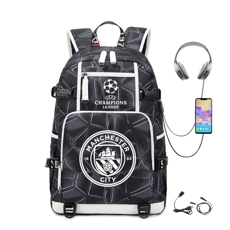 School Season Football Peripheral Student Schoolbag Leisure Personalized Backpack Large Capacity With Usb Charging