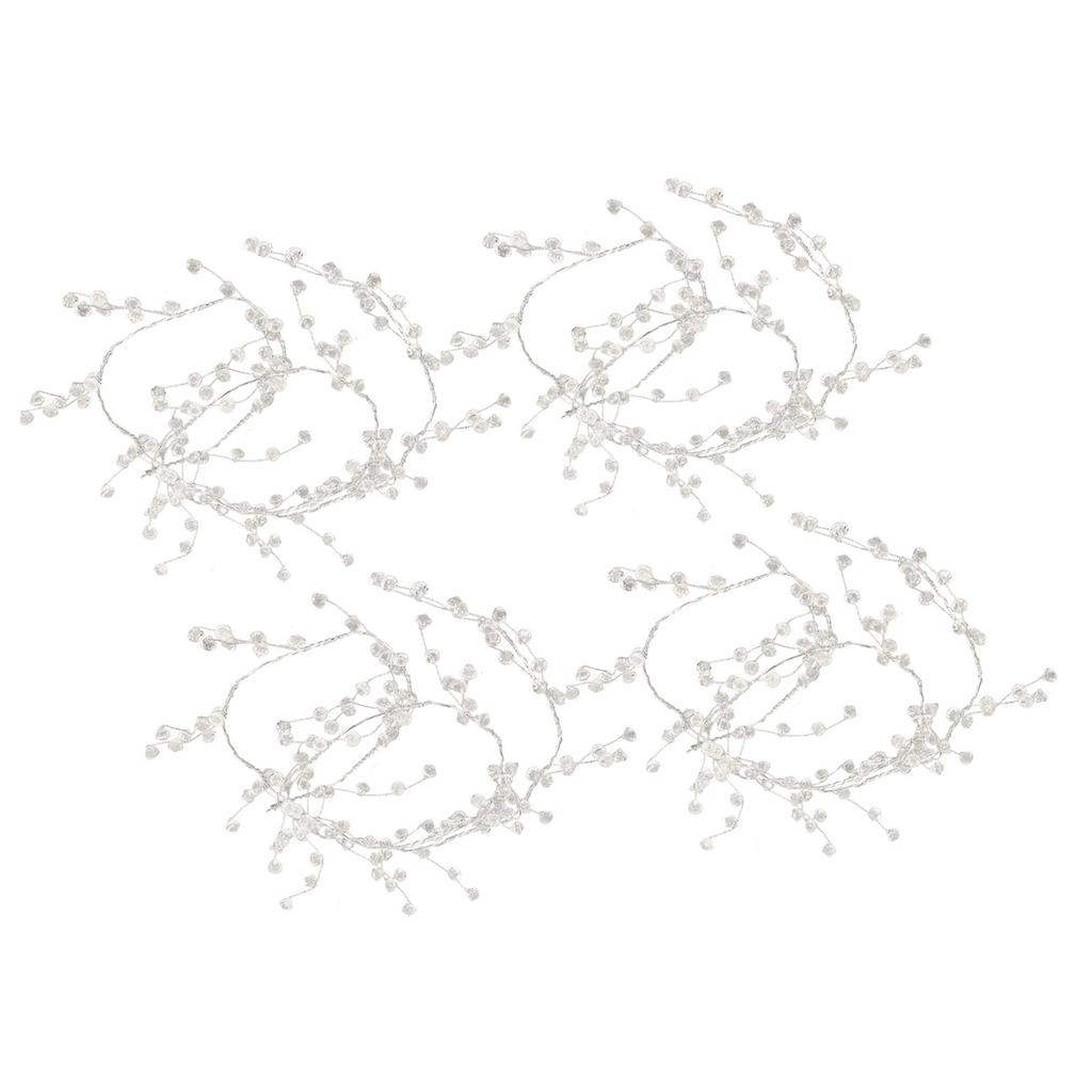 4 st Kristallpärlgirlang 49,2 tum Längd Transparent Romantisk Elegant Kristallgirlang för Fest