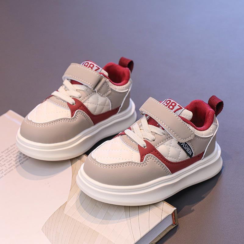 Children's Fashionable Two-Tone Sneakers for Spring and Summer, Boys' Leather Casual Shoes, Girls' Running Shoes