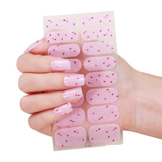 

Glitter Nail Strips with File Easy Apply Remove Self Adhesive Nail Sticker Decal Women Home Manicure DIY Nail Polish Wrap