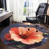 1PC Flower Bloom Office Round Area Rug, Indoor Mat Suitable ForOffice, Under Office Chairs Bedroom Living Room Home Decor, Room Deco G078