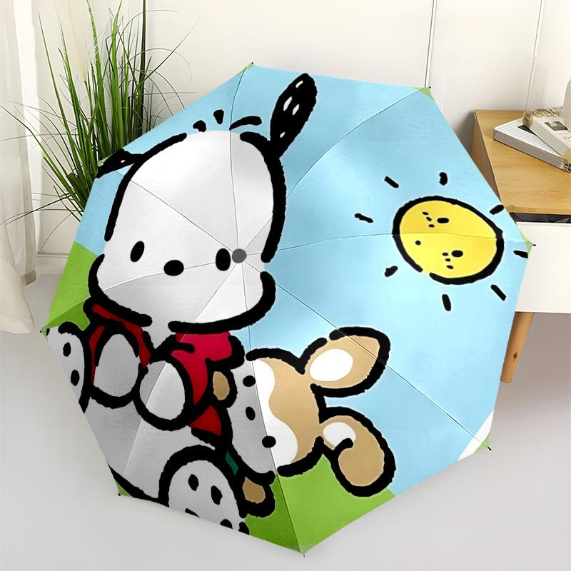 

1pc Pachacco, Sanrio Automatic Folding Umbrella - Compact 8-Rib Design, Durable Plastic & Iron, Perfect Gift for Friends & Family, yy250923033