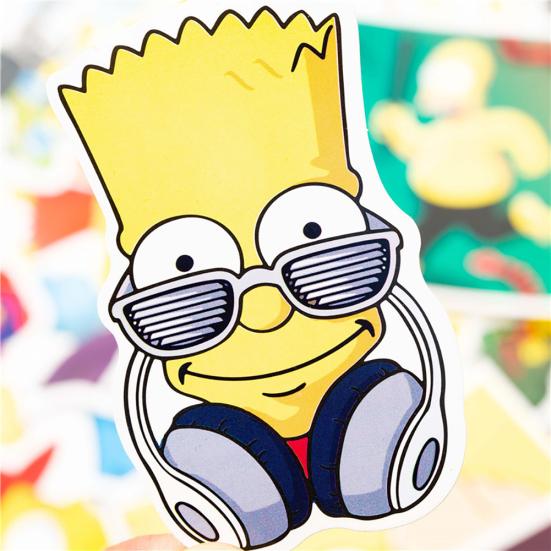 50Pcs Cartoon Simpon PVC Waterproof Luggage Skateboard Laptop Graffiti Stickers