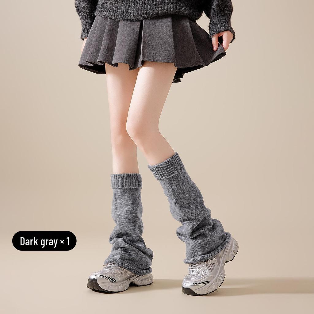 Women's White Y2K Style Knitted Thickened Slouch Leg Warmers