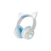 ONIKUMA Cat Ear Headphones, Wireless Bluetooth Tri-Mode, Noise-Cancelling, Music Gaming Headset with Microphone, White