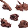 11Pcs/Set Dinosaur Fossil Model High Simulation Hand-painted Vivid Carnotaurus Dinosaur Skull Fossil Figurine for Kids
