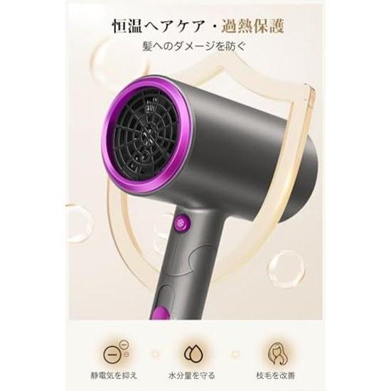 Hair Dryer2026 Evolution ModelHigh Airflow Fast Drying Ultra Lightweight Foldable Portable Dryer Negative Ion 3 Speed Settings Compact Nozzle Overheat