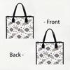 Boho Bat Printed Canvas Tote Bag Fashion Casual Large Capacity Daily Shopping Handbag for Women 